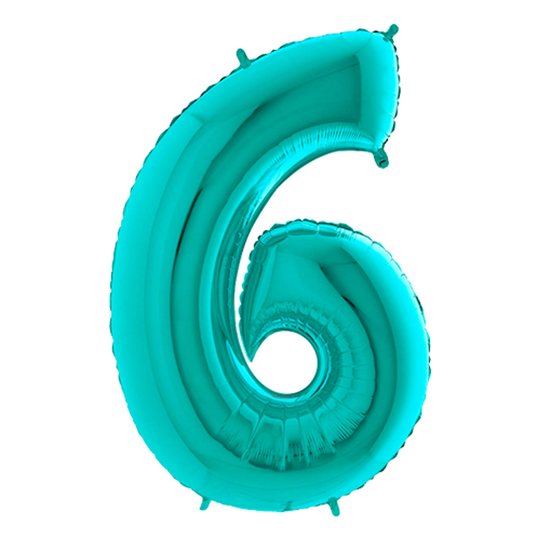 Numeroilmapallo Turkoosi Metallic - Numero 6