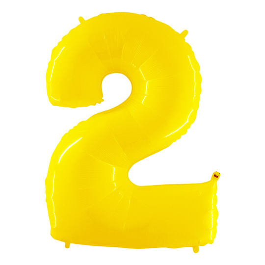 Numeroilmapallo Neon Keltainen - Numero 2