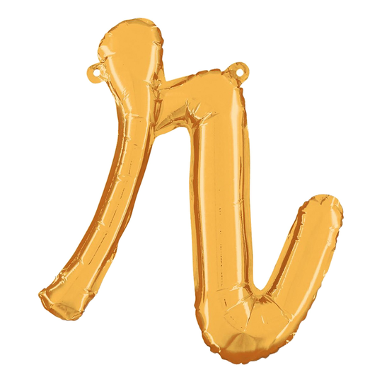 Kirjainilmapallo Script Kulta - Kirjain R