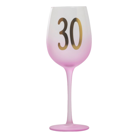 Vaaleanpunainen Viinilasi Numerolla - Numero 30