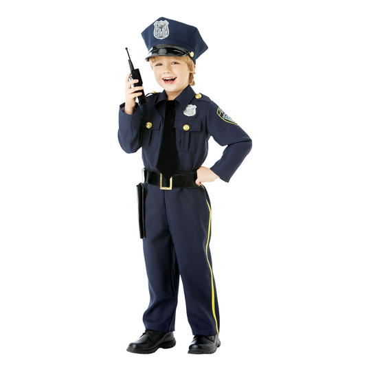 Sininen Poliisi Lasten Naamiaisasu - Large