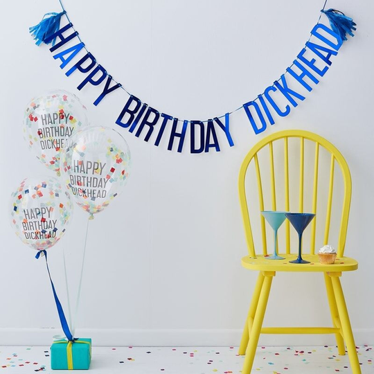 Koristesetti Happy Birthday Dickhead