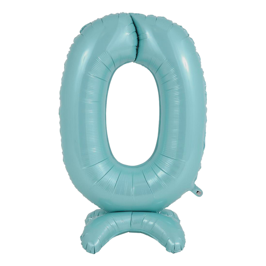 Numeroilmapallot Jalalla Pastellinsininen - Numero 0