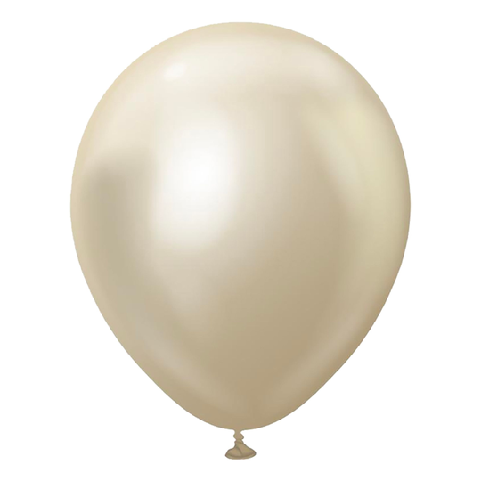 Lateksi-ilmapallot Professional Suuret White Gold Chrome - 5-pakkaus