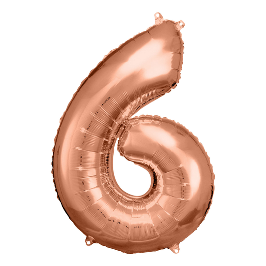 Numeroilmapallo Ruusukulta Metallic - Numero 6