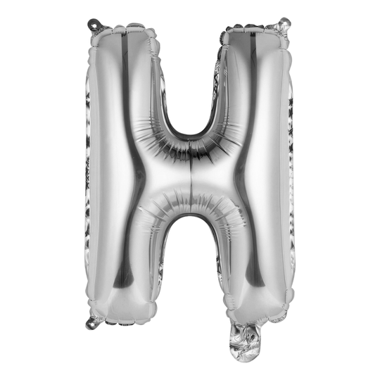 Kirjainilmapallo Mini Hopea Metallic - Kirjain H