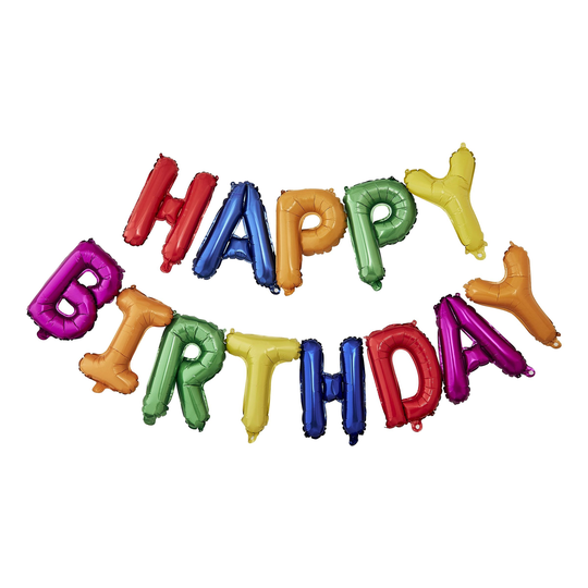 Ilmapalloviirinauha Happy Birthday Monivärinen
