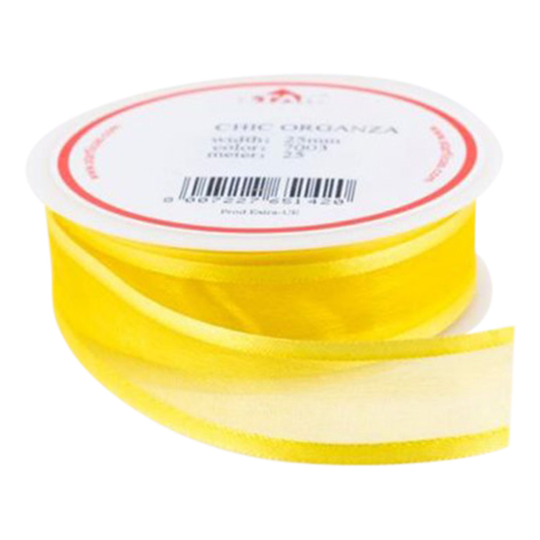 Ilmapallonaru Organza Keltainen - 25 m x 40 mm