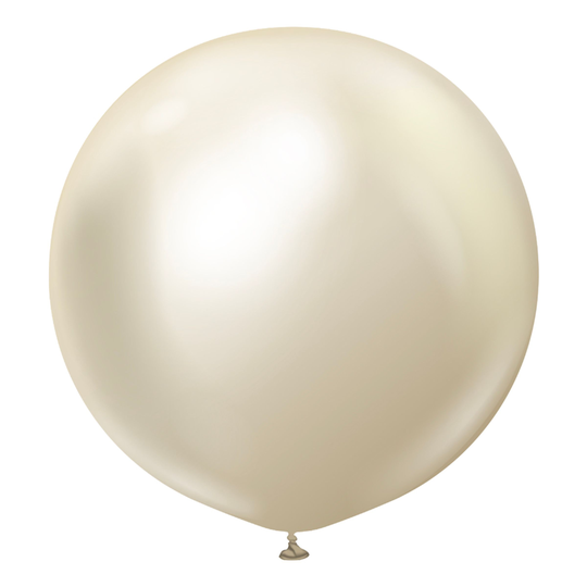 Lateksi-ilmapallot Professional Supersuuret White Gold Chrome - 2-pakkaus