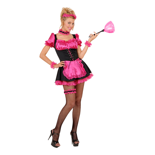 Vaaleanpunainen French Maid Naamiaisasu - One size