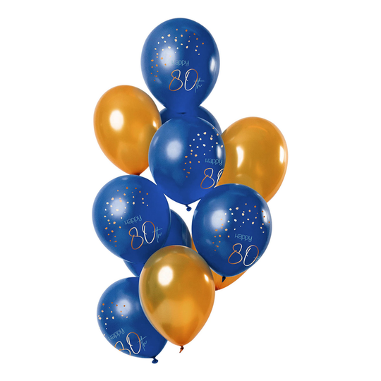 Lateksi-ilmapallot Happy 80th True Blue - 12-pakkaus