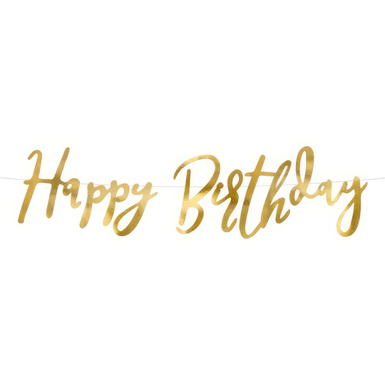 Viirinauha Happy Birthday Kulta Metallic