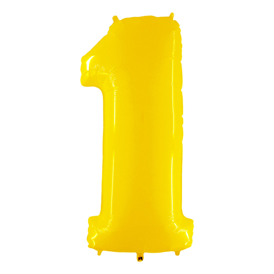 Numeroilmapallo Neon Keltainen - Numero 1