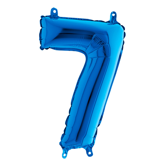 Numeroilmapallo Mini Sininen Metallic - Numero 7