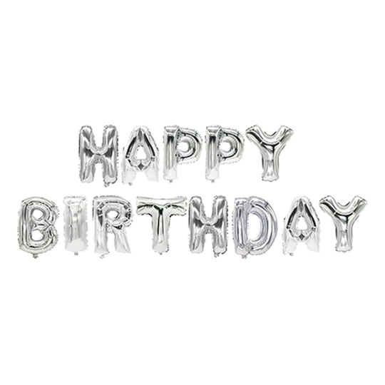 Kirjainilmapallot Happy Birthday Hopea