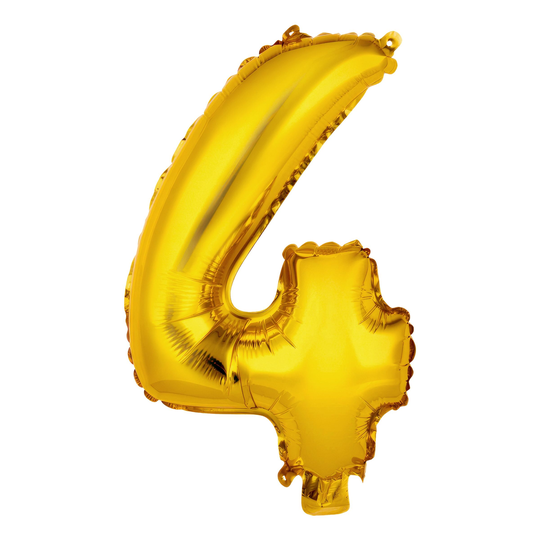 Numeroilmapallo Mini Kulta Metallic - Numero 4