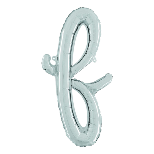 Kirjainilmapallo Script Hopea - Kirjain F