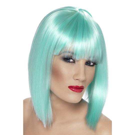 Glam Neonturkoosi Peruukki - One size
