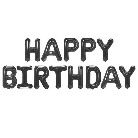 Foliopallo - Happy Birthday - Musta