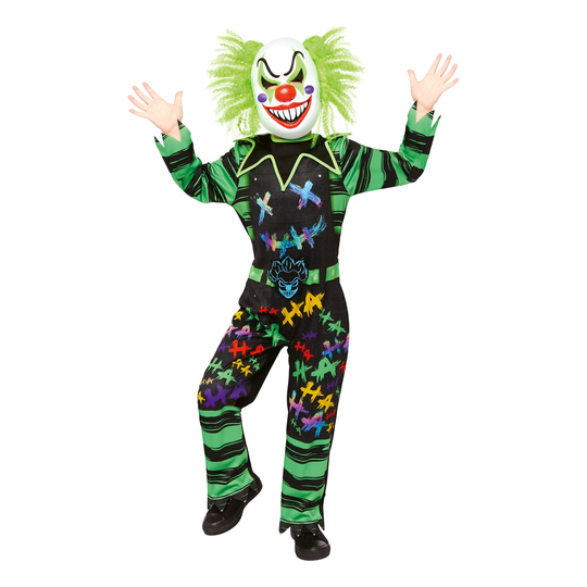 Hullu Jokeri Clown Lasten Naamiaisasu - X-Large