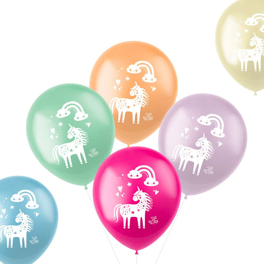 Ilmapallot Unicorns & Rainbows - 6-pakkaus