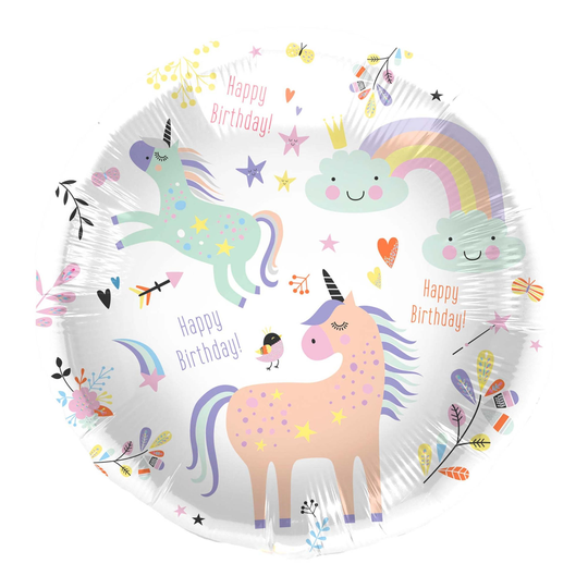 Folioilmapallo Unicorns & Rainbows Happy Birthday