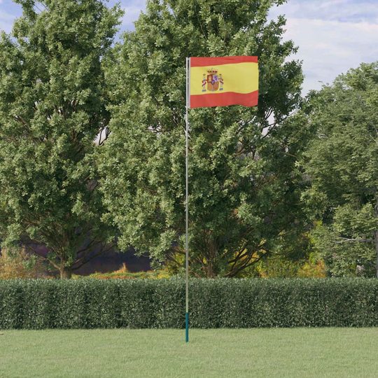 vidaXL Espanjan lippu ja lipputanko 5,55 m alumiini