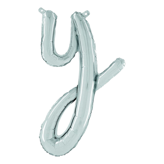 Kirjainilmapallo Script Hopea - Kirjain Y