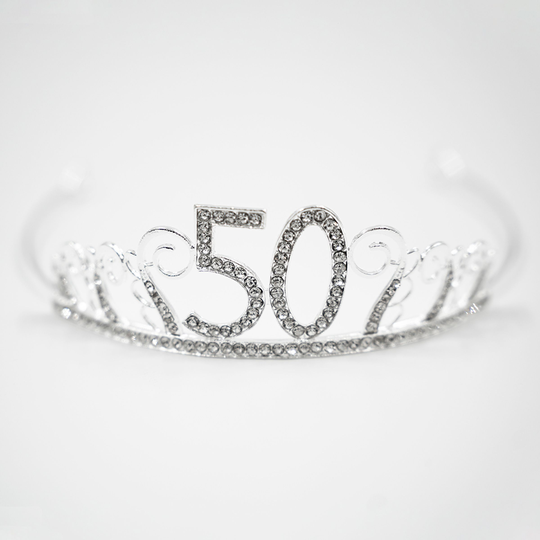 Kakkukoriste Tiara Numero Metalli Hopea - Numero 50