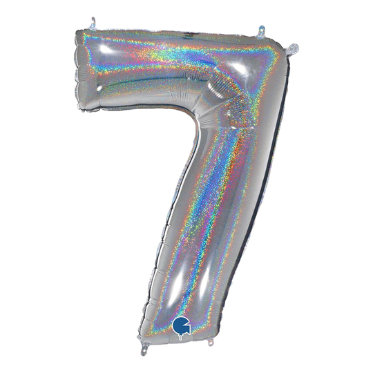 Numeroilmapallo Glitter Hopea - Numero 7