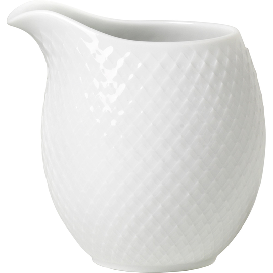 Lyngby Porcelæn Rhombe-maitokannu, 39 cl, valkoinen