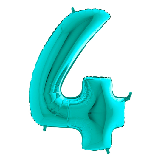 Numeroilmapallo Turkoosi Metallic - Numero 4