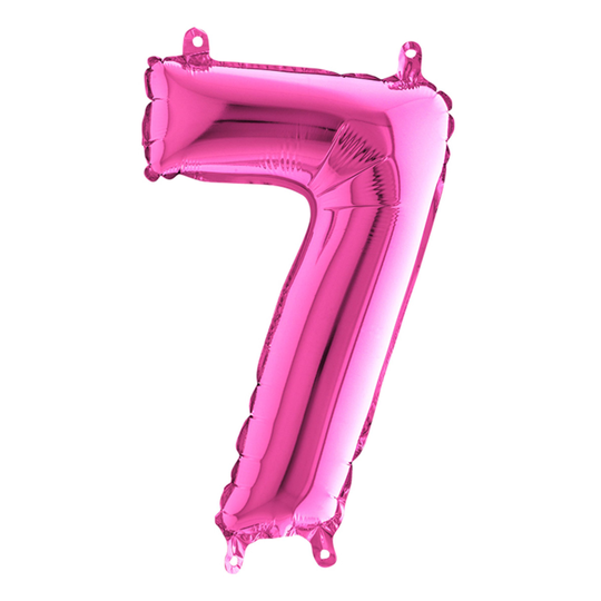 Numeroilmapallo Mini pinkki metallinen - Numero 7