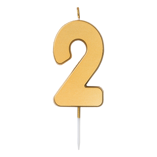 Kakkukynttilä Numero Kulta - Numero 2