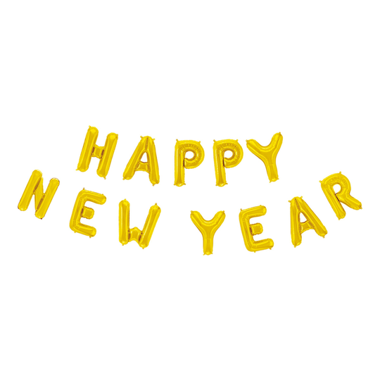 Ilmapalloviirinauha Happy New Year Kulta