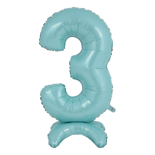 Numeroilmapallot Jalalla Pastellinsininen - Numero 3