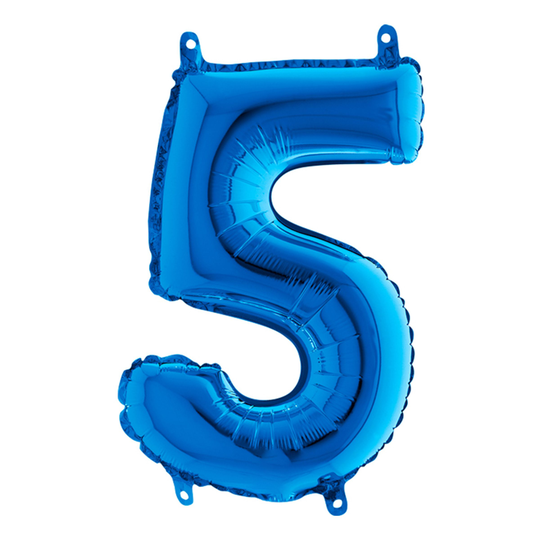 Numeroilmapallo Mini Sininen Metallic - Numero 5