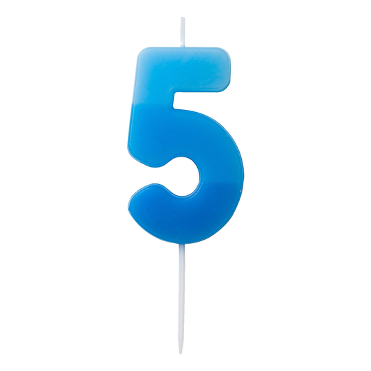 Kakkukynttilä Numero Sininen - Numero 5
