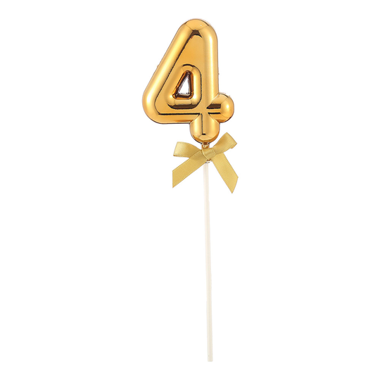 Kakkukoriste Numero Kulta Rusetti - Numero 4