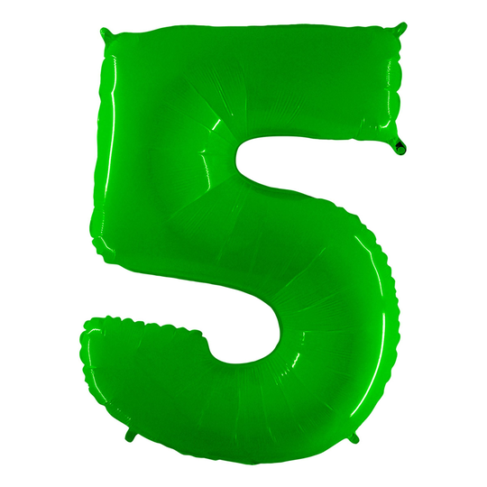 Numeroilmapallo Neon Vihreä - Numero 5