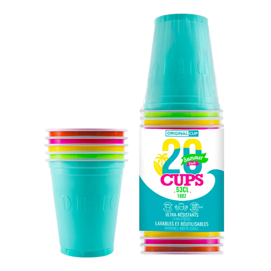 Party Cups Muovia Monivärinen - 20-pakkaus