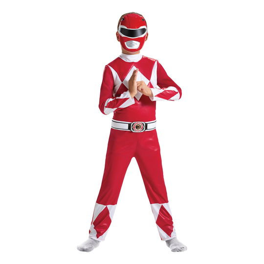 Power Rangers Punainen Lasten Naamiaisasu - Small