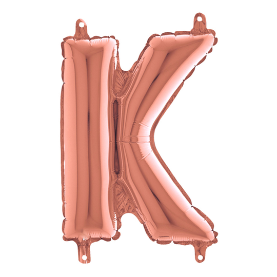 Kirjainilmapallo Mini Ruusukulta - K-kirjain