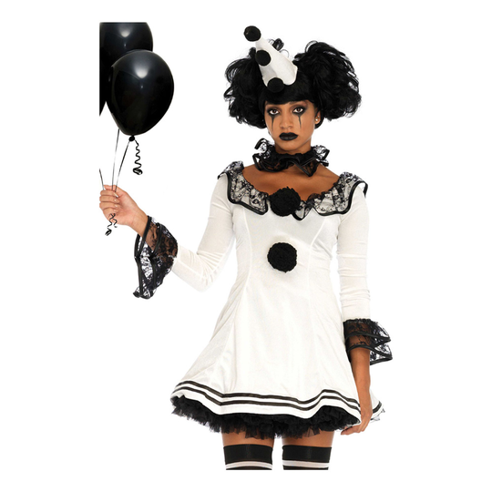 Pierrot Klovni Naisten Naamiaisasu - Small/Medium
