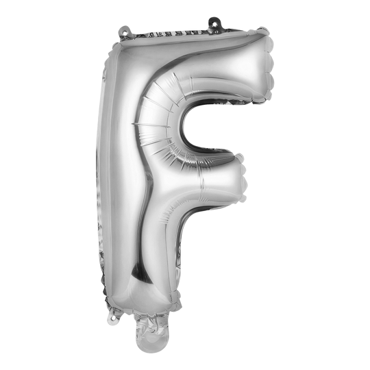 Kirjainilmapallo Mini Hopea Metallic - Kirjain F