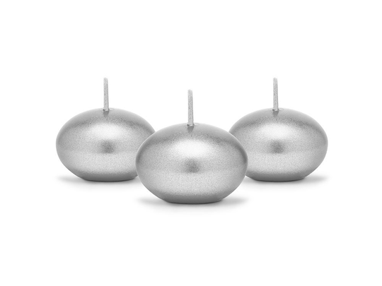 Kelluvat kynttilät, Hopeiset, 4cm, 50kpl