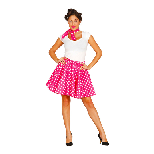 Vaaleanpunainen Pin Up Mekko Naamiaisasu - Large