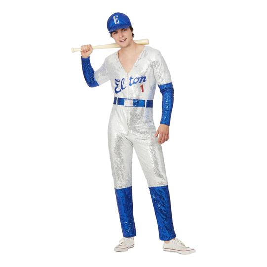 Elton John Deluxe Baseballpelaaja Naamiaisasu - Small