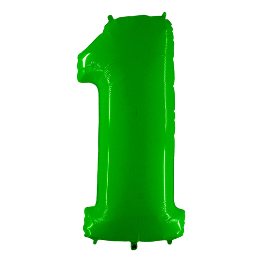 Numeroilmapallo Neon Vihreä - Numero 1