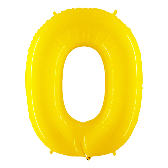 Numeroilmapallo Neon Keltainen - Numero 0